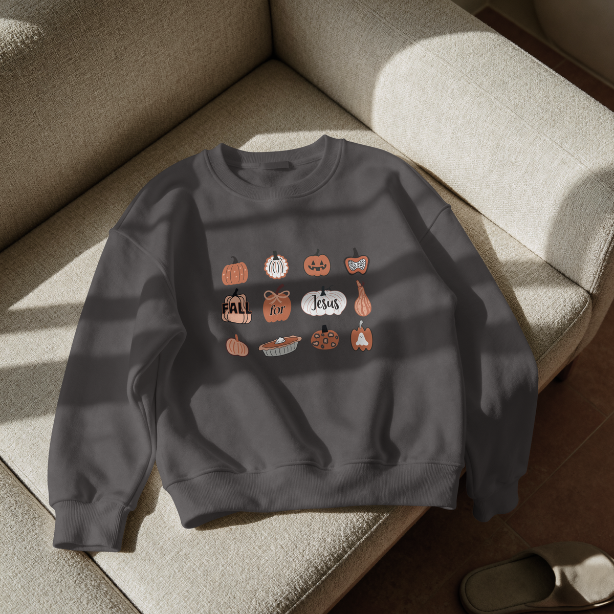 Fall For Jesus Crewneck (dark gray)