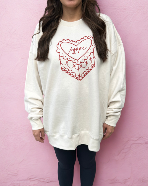 Cream Agape Crewneck Sweatshirt