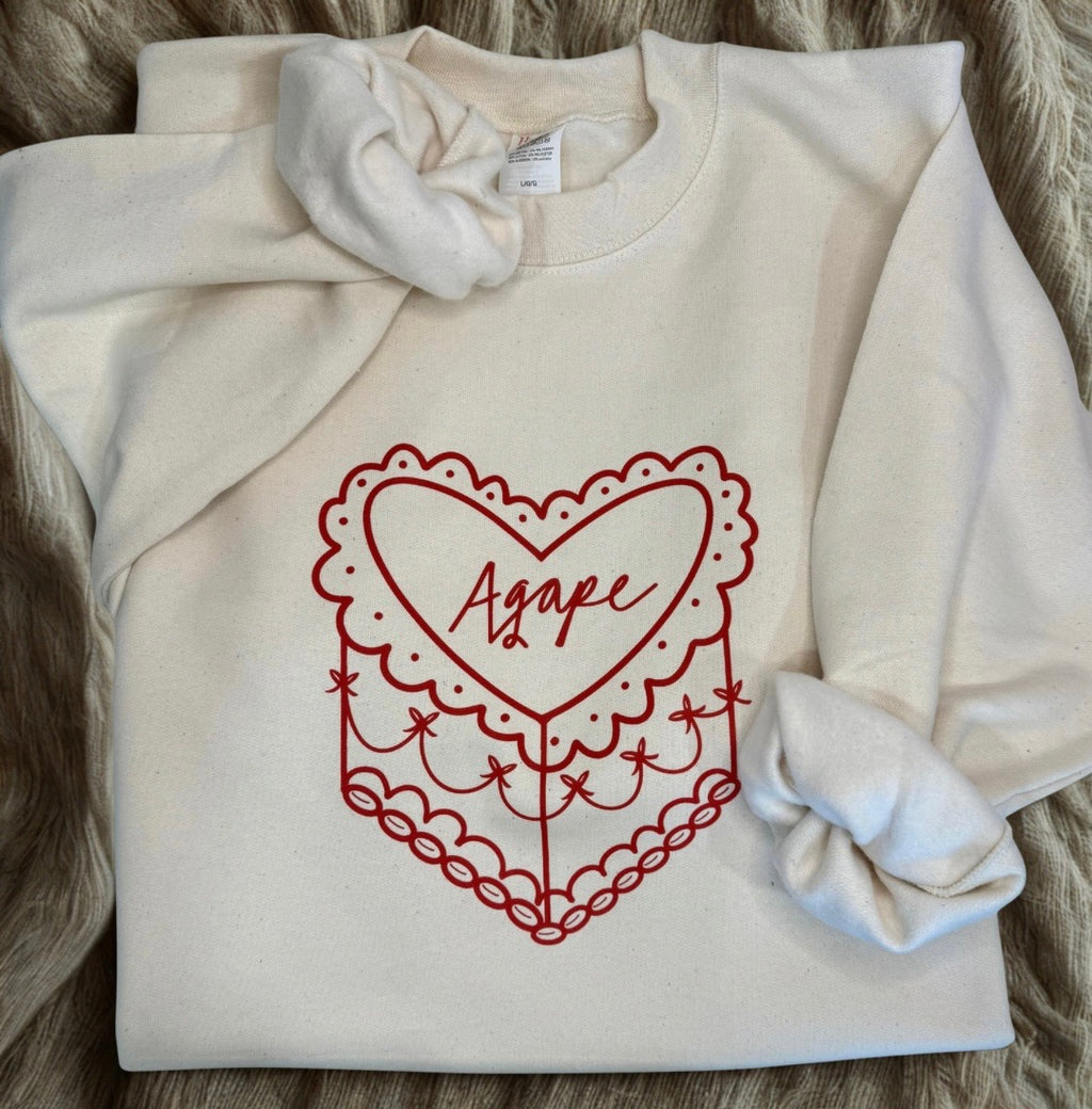 Cream Agape Crewneck Sweatshirt